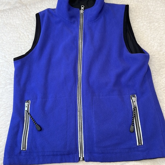 St. John's Bay Jackets & Blazers - St. John’s Bay Reversible Vest- purple fleece one side and Black nylon other.